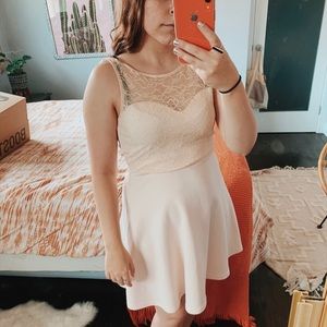 Lacy Pink Skater Dress